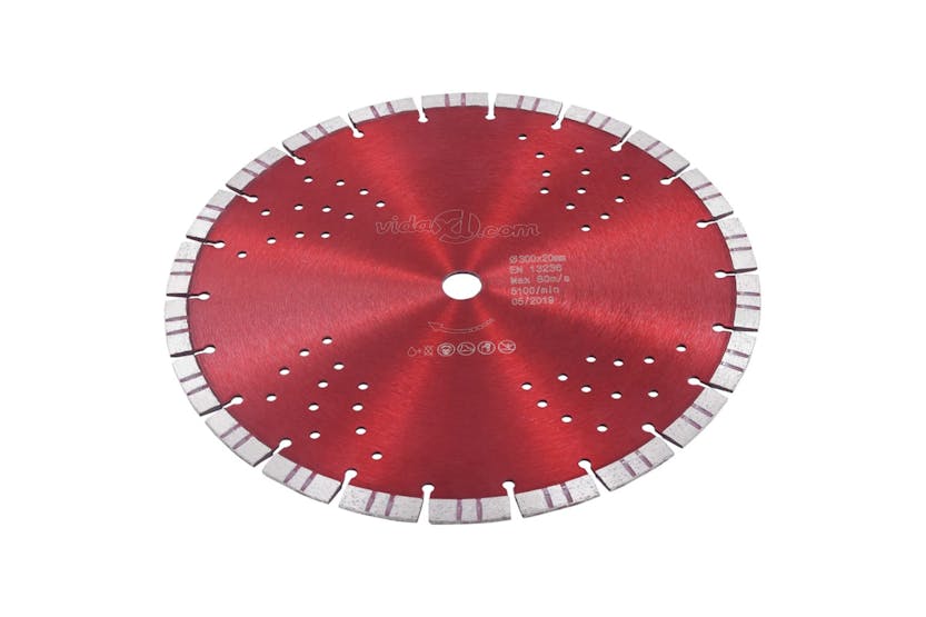 vidaXL 143231 Diamond Cutting Disc With Turbo And Holes Steel 300mm vidaXL 143231 Diamond Cutting Disc With Turbo And Holes Steel 300mm