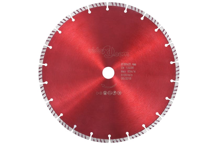 vidaXL 143225 Diamond Cutting Disc With Turbo Steel 300mm vidaXL 143225 Diamond Cutting Disc With Turbo Steel 300mm
