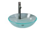vidaXL 3098442 Bathroom Sink With Tap And Push Drain Clear Tempered Glass vidaXL 3098442 Bathroom Sink With Tap And Push Drain Clear Tempered Glass