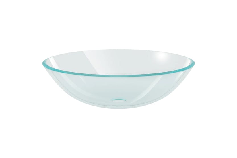 vidaXL 3098442 Bathroom Sink With Tap And Push Drain Clear Tempered Glass vidaXL 3098442 Bathroom Sink With Tap And Push Drain Clear Tempered Glass