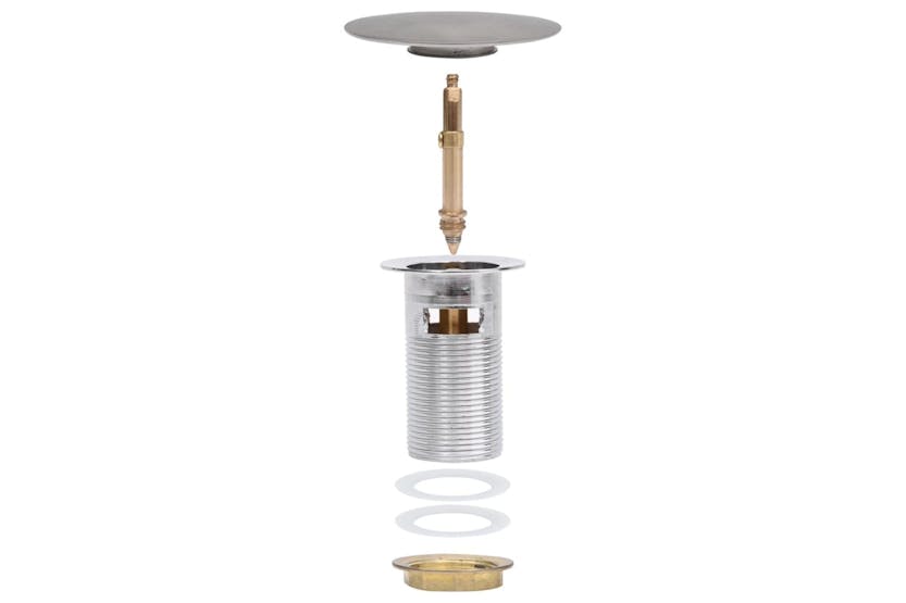 vidaXL 149055 Push Drain With Overflow Function Chrome 6.4x6.4x9.1cm vidaXL 149055 Push Drain With Overflow Function Chrome 6.4x6.4x9.1cm