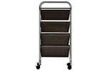 vidaXL 320398 4-drawer Mobile Storage Trolley Black Plastic vidaXL 320398 4-drawer Mobile Storage Trolley Black Plastic