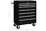 vidaXL 147174 Workshop Tool Trolley with 7 Drawers | Black vidaXL 147174 Workshop Tool Trolley with 7 Drawers | Black