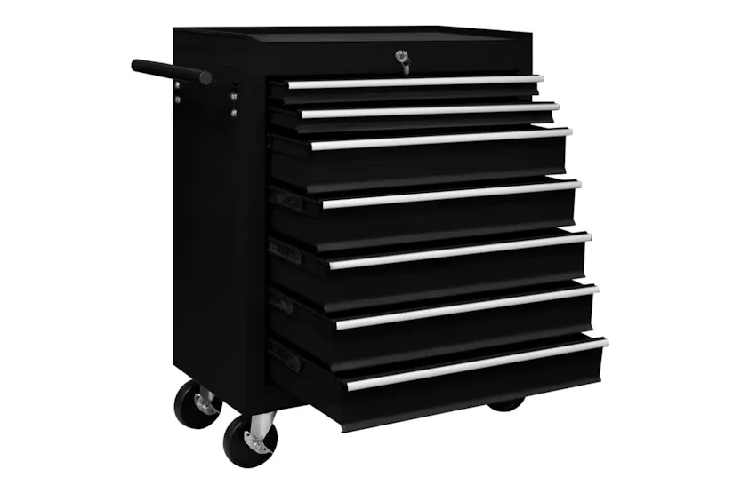 vidaXL 147174 Workshop Tool Trolley with 7 Drawers | Black vidaXL 147174 Workshop Tool Trolley with 7 Drawers | Black