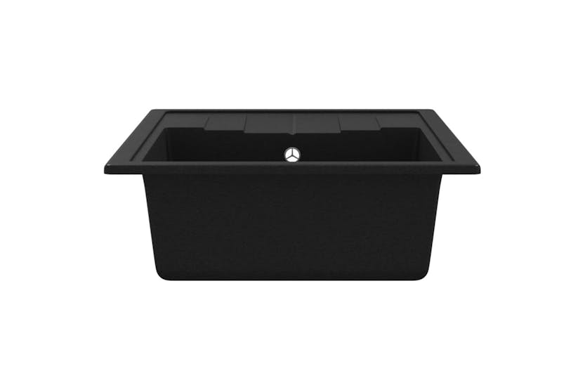 vidaXL 147101 Kitchen Sink With Overflow Hole Oval Black Granite vidaXL 147101 Kitchen Sink With Overflow Hole Oval Black Granite