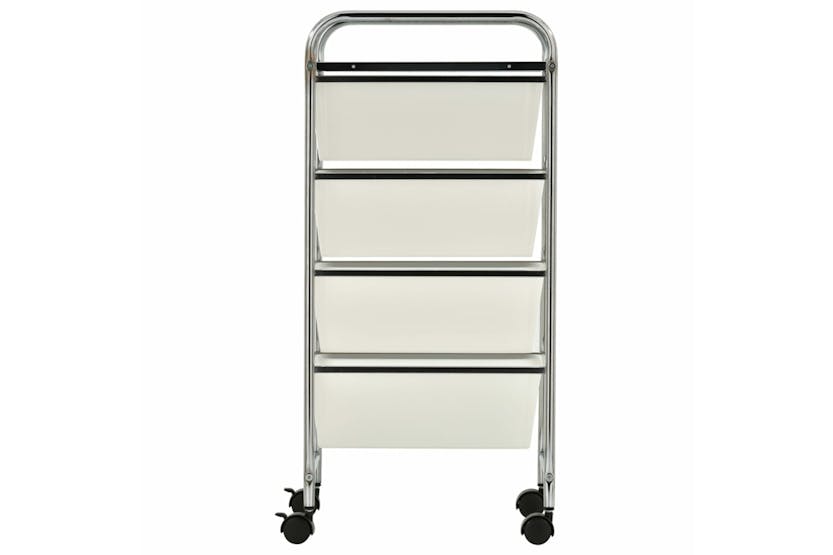vidaXL 320399 4-drawer Mobile Storage Trolley White Plastic vidaXL 320399 4-drawer Mobile Storage Trolley White Plastic