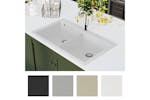 Vidaxl Overmount Kitchen Sink Double Basin Granite Cream White Vidaxl Overmount Kitchen Sink Double Basin Granite Cream White