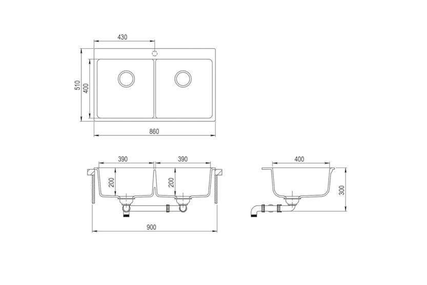 Vidaxl Overmount Kitchen Sink Double Basin Granite Cream White Vidaxl Overmount Kitchen Sink Double Basin Granite Cream White