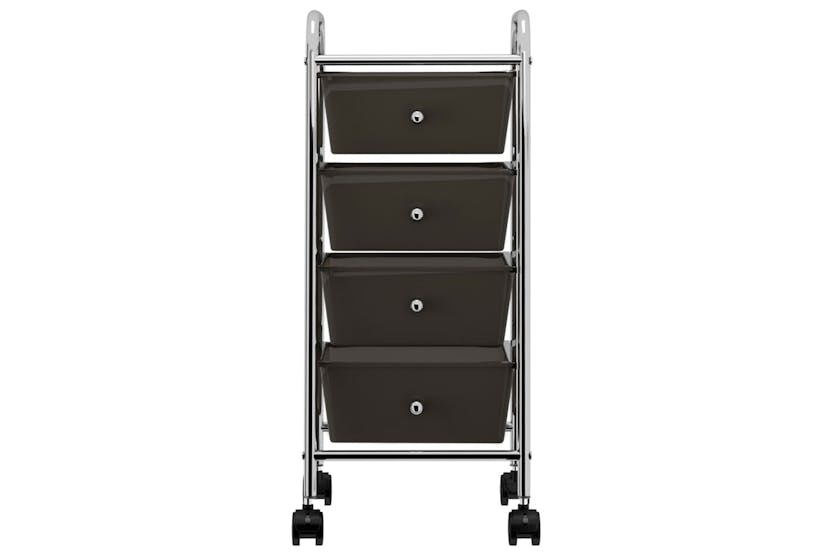 vidaXL 320398 4-drawer Mobile Storage Trolley Black Plastic vidaXL 320398 4-drawer Mobile Storage Trolley Black Plastic