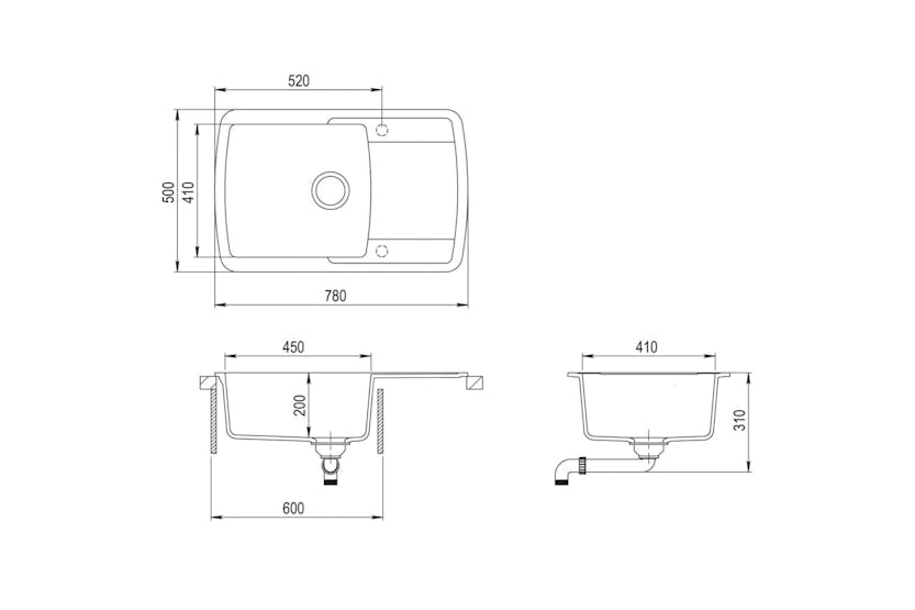 Vidaxl Granite Kitchen Sink Single Basin Black Vidaxl Granite Kitchen Sink Single Basin Black