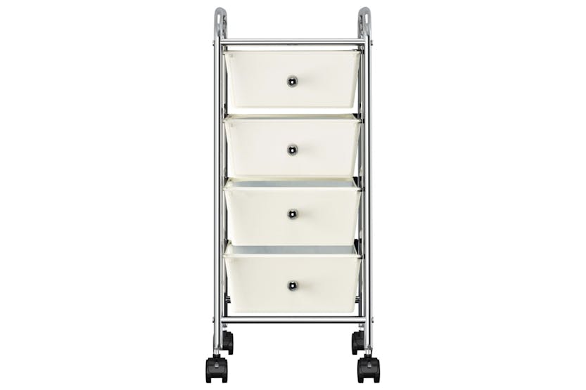vidaXL 320399 4-drawer Mobile Storage Trolley White Plastic vidaXL 320399 4-drawer Mobile Storage Trolley White Plastic