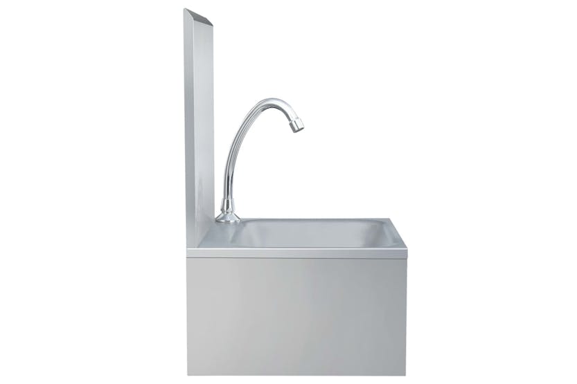 vidaXL 51114 Hand Wash Sink With Faucet And Soap Dispenser Stainless Steel vidaXL 51114 Hand Wash Sink With Faucet And Soap Dispenser Stainless Steel