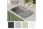 Vidaxl Granite Kitchen Sink Single Basin Grey Vidaxl Granite Kitchen Sink Single Basin Grey
