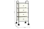 vidaXL 320399 4-drawer Mobile Storage Trolley White Plastic vidaXL 320399 4-drawer Mobile Storage Trolley White Plastic