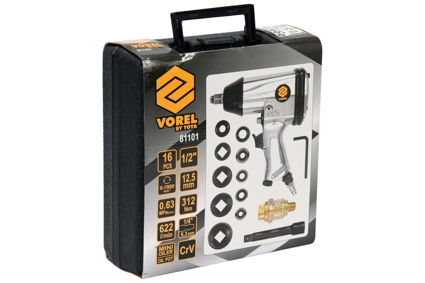 Vorel 434368 16 Piece Air Impact Kit 1/2 Vorel 434368 16 Piece Air Impact Kit 1/2