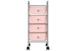 vidaXL 320400 4-drawer Mobile Storage Trolley Pink Plastic vidaXL 320400 4-drawer Mobile Storage Trolley Pink Plastic
