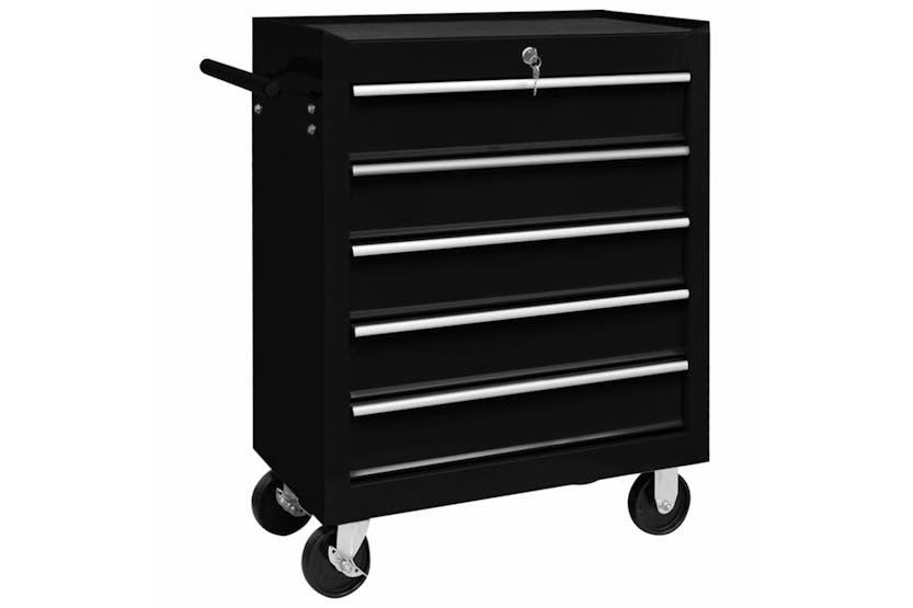 vidaXL 147172 Workshop Tool Trolley with 5 Drawers | Black vidaXL 147172 Workshop Tool Trolley with 5 Drawers | Black