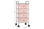 vidaXL 320400 4-drawer Mobile Storage Trolley Pink Plastic vidaXL 320400 4-drawer Mobile Storage Trolley Pink Plastic