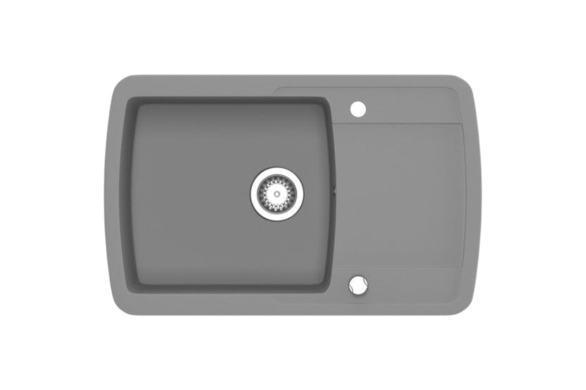Vidaxl Granite Kitchen Sink Single Basin Grey Vidaxl Granite Kitchen Sink Single Basin Grey