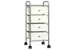 vidaXL 320399 4-drawer Mobile Storage Trolley White Plastic vidaXL 320399 4-drawer Mobile Storage Trolley White Plastic