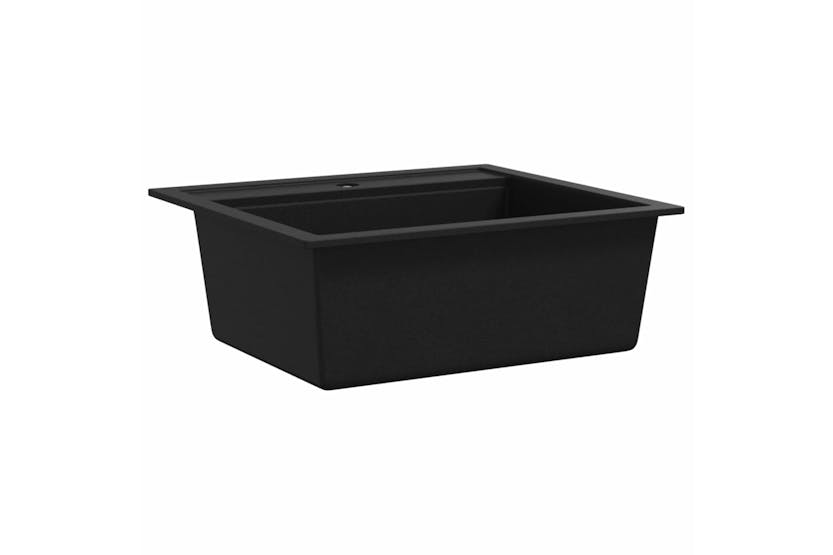 Vidaxl Granite Kitchen Sink Single Basin Black Vidaxl Granite Kitchen Sink Single Basin Black