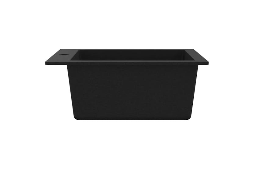 Vidaxl Overmount Kitchen Sink Single Basin Granite Black Vidaxl Overmount Kitchen Sink Single Basin Granite Black