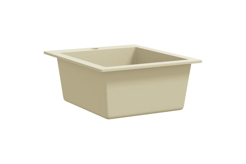 Vidaxl Granite Kitchen Sink Single Basin Beige Vidaxl Granite Kitchen Sink Single Basin Beige