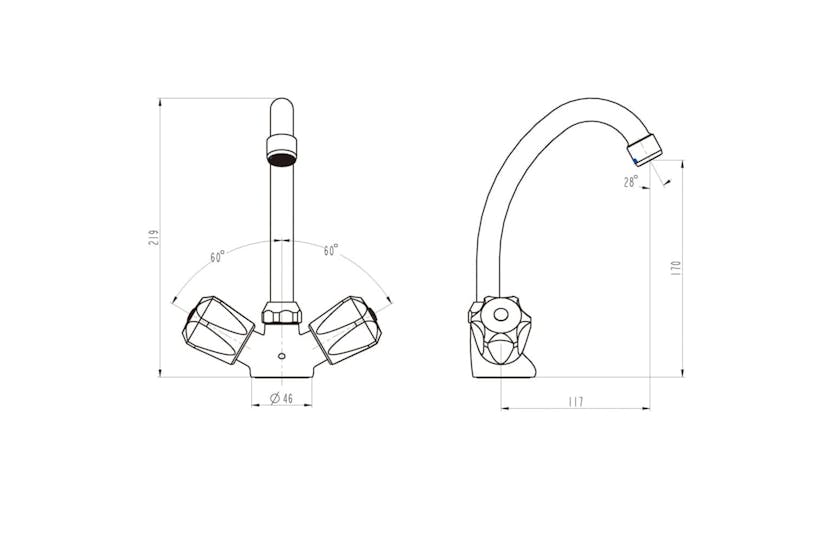 Schutte 438687 2-handle Basin Mixer Savino Chrome Schutte 438687 2-handle Basin Mixer Savino Chrome