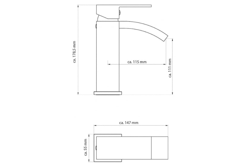 Schutte 429347 Basin Mixer With Waterfall Spout Cascata Chrome Schutte 429347 Basin Mixer With Waterfall Spout Cascata Chrome