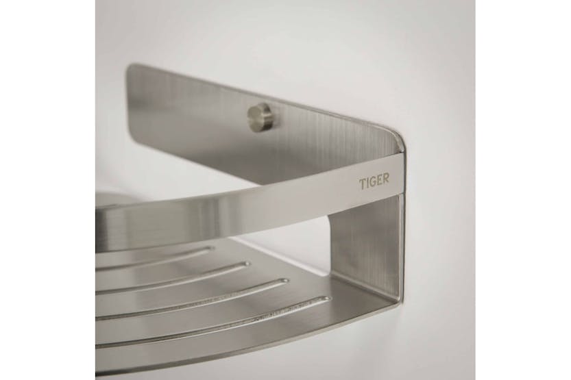 Tiger 418305 Bathroom Corner Basket Caddy Silver Large 1400630946 Tiger 418305 Bathroom Corner Basket Caddy Silver Large 1400630946