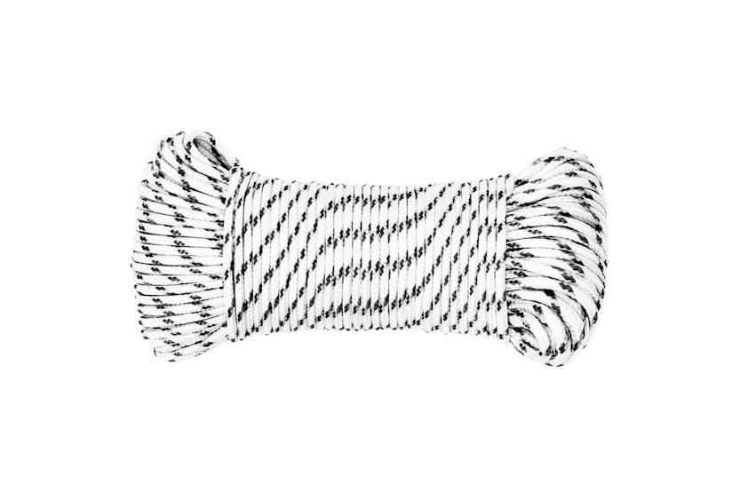 vidaXL 152757 Braided Boat Rope White 5mmx50 M Polyester vidaXL 152757 Braided Boat Rope White 5mmx50 M Polyester