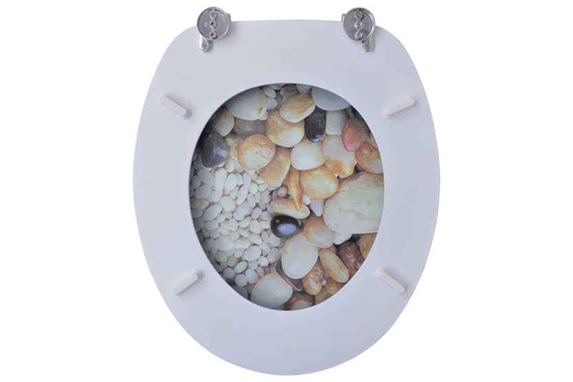 vidaXL 141484 Toilet Seat With Mdf Lid Pebbles Design vidaXL 141484 Toilet Seat With Mdf Lid Pebbles Design