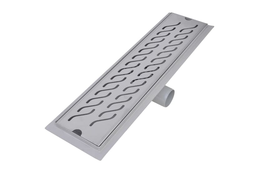 vidaXL 275959 Linear Shower Drain 2 Pcs Wave 530x140mm Stainless Steel vidaXL 275959 Linear Shower Drain 2 Pcs Wave 530x140mm Stainless Steel