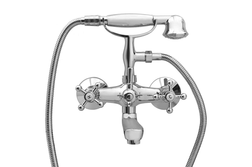 vidaXL 146491 2-handle Bathtub Faucet + Hand Shower Diverter Chrome Retro vidaXL 146491 2-handle Bathtub Faucet + Hand Shower Diverter Chrome Retro