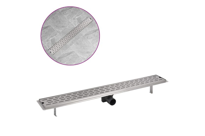 vidaXL 142181 Linear Shower Drain Line 930x140mm Stainless Steel vidaXL 142181 Linear Shower Drain Line 930x140mm Stainless Steel