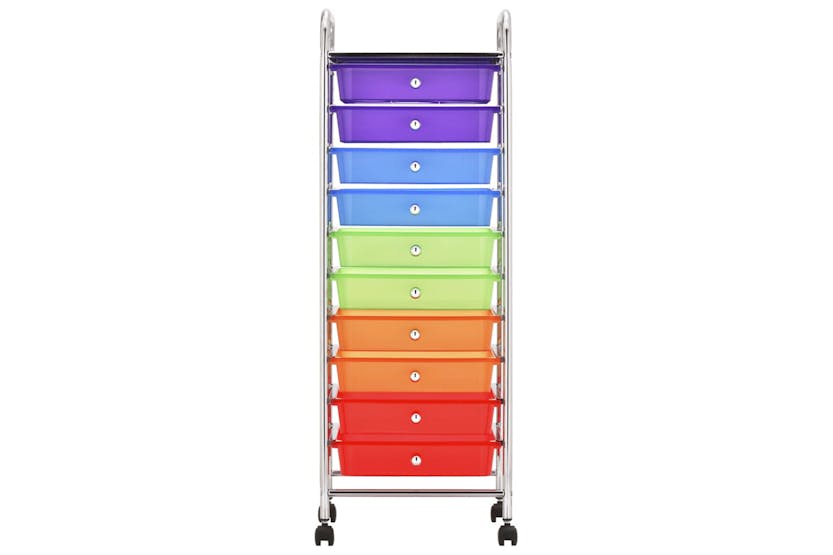 vidaXL 320406 10-drawer Mobile Storage Trolley Multicolour Plastic vidaXL 320406 10-drawer Mobile Storage Trolley Multicolour Plastic