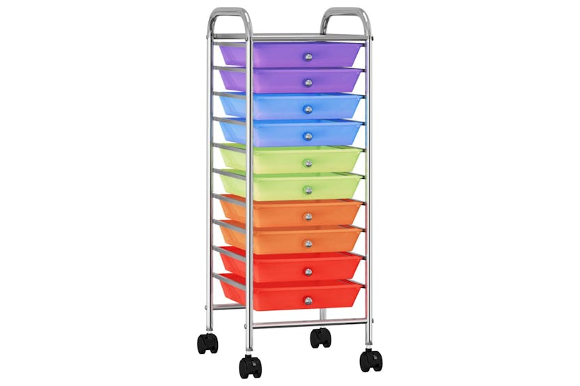vidaXL 320406 10-drawer Mobile Storage Trolley Multicolour Plastic vidaXL 320406 10-drawer Mobile Storage Trolley Multicolour Plastic