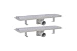 vidaXL 275959 Linear Shower Drain 2 Pcs Wave 530x140mm Stainless Steel vidaXL 275959 Linear Shower Drain 2 Pcs Wave 530x140mm Stainless Steel