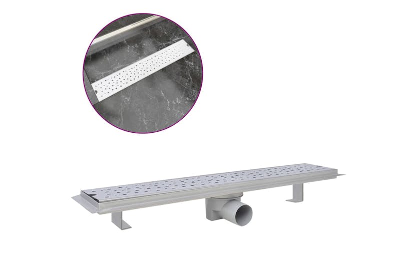 vidaXL 142190 Linear Shower Drain Bubble 630x140mm Stainless Steel vidaXL 142190 Linear Shower Drain Bubble 630x140mm Stainless Steel