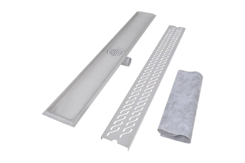 vidaXL 142188 Linear Shower Drain Wave 1030x140mm Stainless Steel vidaXL 142188 Linear Shower Drain Wave 1030x140mm Stainless Steel
