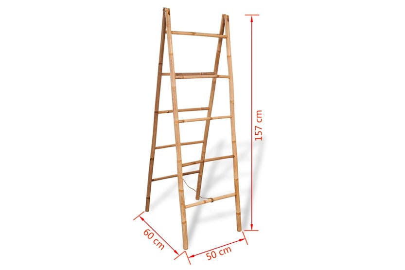 vidaXL 243714 Double Towel Ladder With 5 Rungs Bamboo 50x160cm vidaXL 243714 Double Towel Ladder With 5 Rungs Bamboo 50x160cm