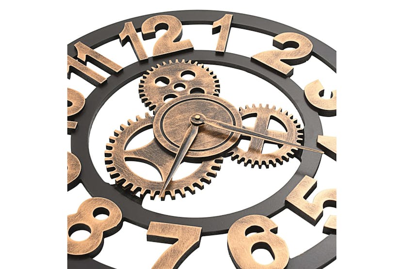 vidaXL 283861 Wall Clock Metal 58cm Golden And Black vidaXL 283861 Wall Clock Metal 58cm Golden And Black