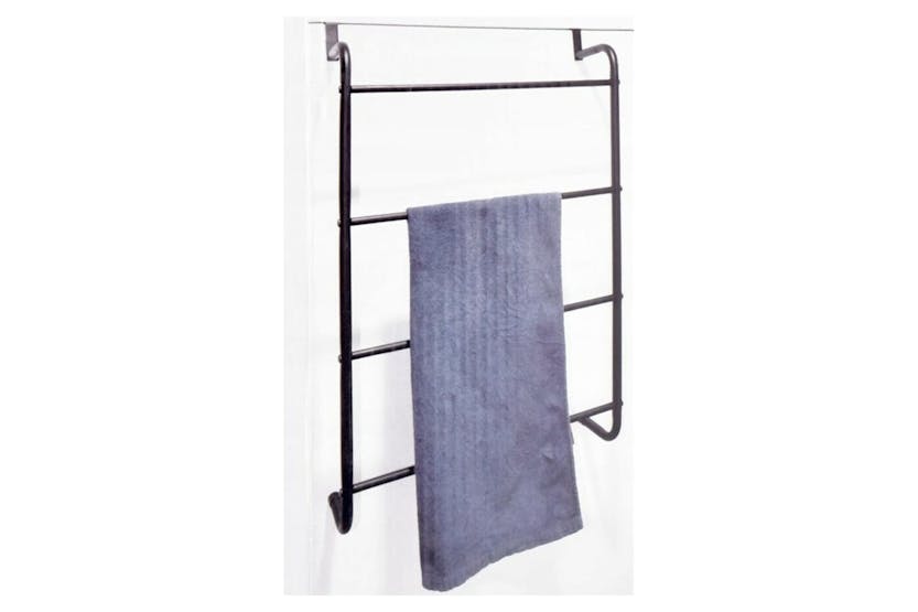 Bathroom Solutions 442473 Hanging Door Towel Rack Metal Black Bathroom Solutions 442473 Hanging Door Towel Rack Metal Black