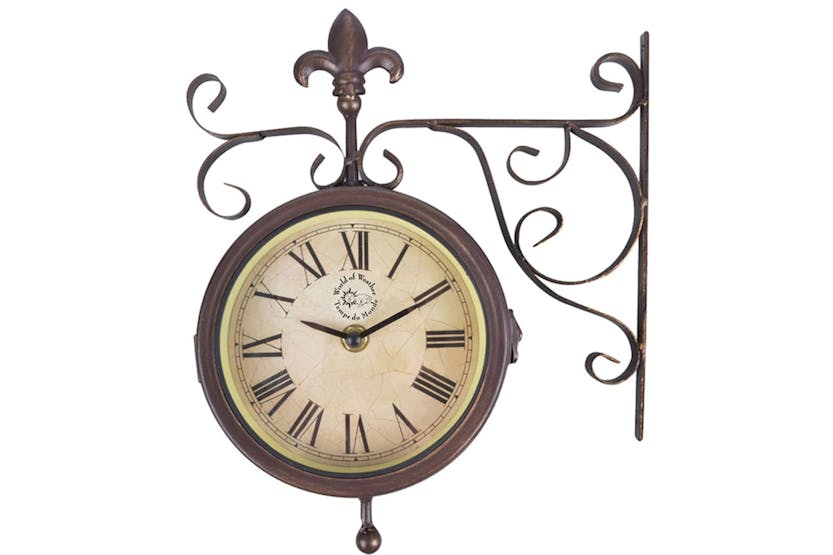 Esschert Design 404669 Station Clock With Thermometer Tf005 Esschert Design 404669 Station Clock With Thermometer Tf005