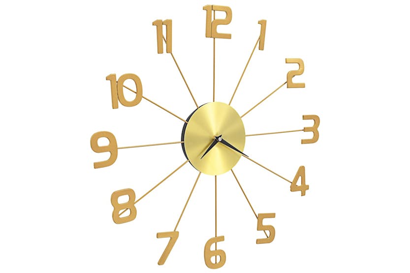 vidaXL 283858 Wall Clock Metal 50cm Golden vidaXL 283858 Wall Clock Metal 50cm Golden