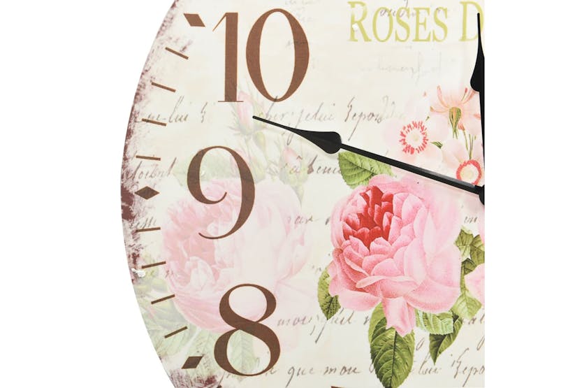 vidaXL 325177 Vintage Wall Clock Flower 60cm vidaXL 325177 Vintage Wall Clock Flower 60cm