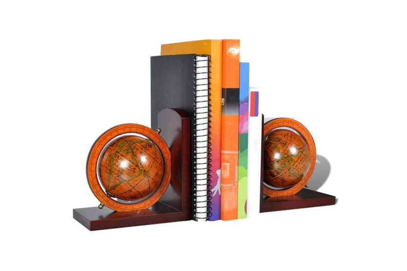 vidaXL 240729 Bookstand World Map Globe Bookend Classic A Pair vidaXL 240729 Bookstand World Map Globe Bookend Classic A Pair