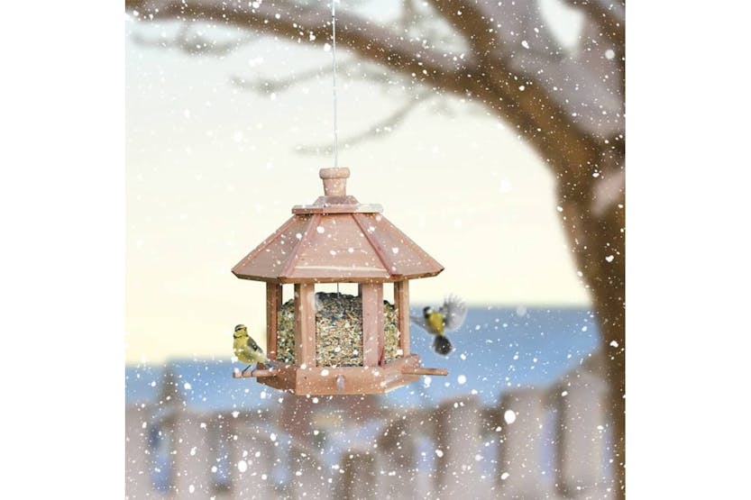 Hi 445611 Hanging Bird Feeder House-shaped 26x27 Cm Natural Hi 445611 Hanging Bird Feeder House-shaped 26x27 Cm Natural