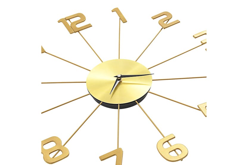 vidaXL 283858 Wall Clock Metal 50cm Golden vidaXL 283858 Wall Clock Metal 50cm Golden