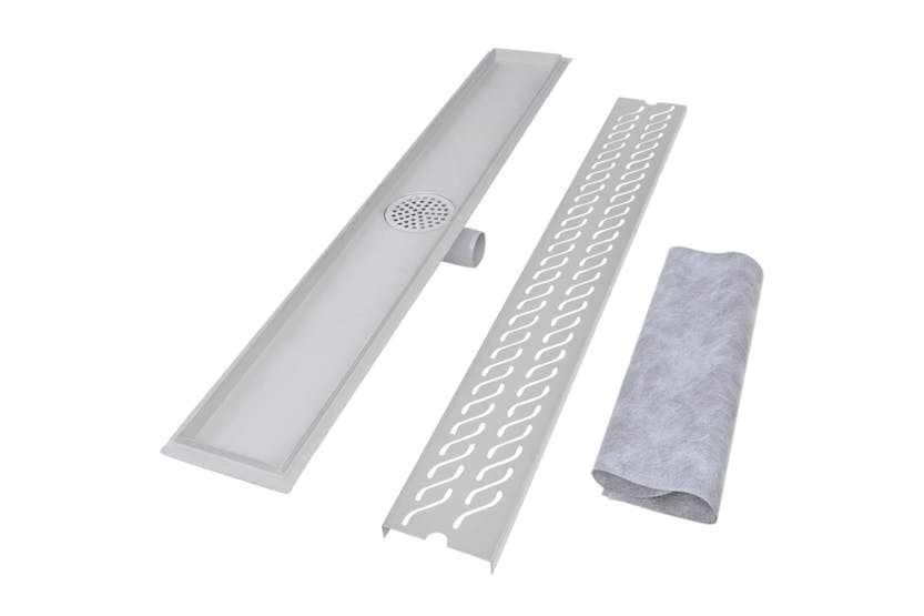 vidaXL 275963 Linear Shower Drain 2 Pcs Wave 930x140mm Stainless Steel vidaXL 275963 Linear Shower Drain 2 Pcs Wave 930x140mm Stainless Steel